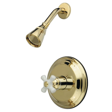 Kingston Brass Shower Faucet, 2, Wall Mount, Polished Brass KB3632PXSO